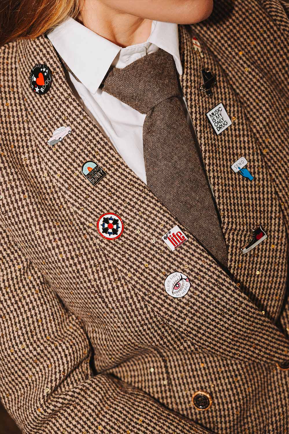 Blazer with pins