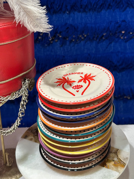 Dreamer Palmtree Tapas plate Red