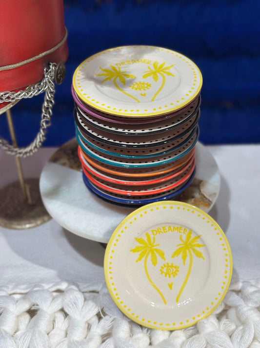 Dreamer Palmtree Tapas plate Yellow